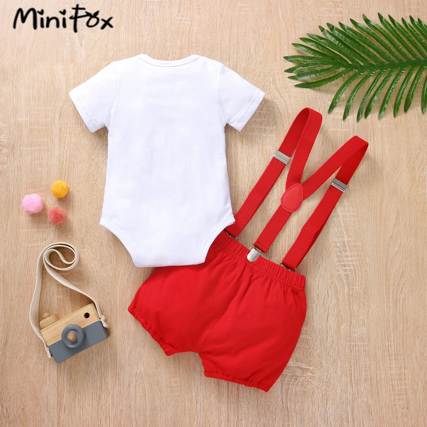 Baby Boys  Outfits Sets Balloon Lette  Bodysuit and Y-back Suspender Shorts  Baby Clothes