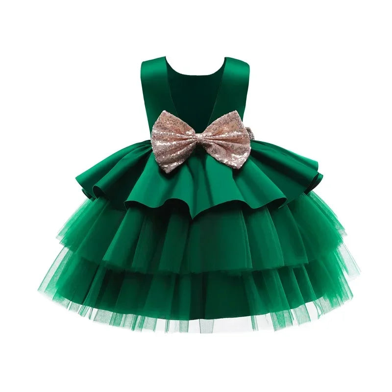 Baby Party Red Dresses for Girls Cute Newborn Infant 1st Birthday Baptism Vestidos Toddler Kids Wedding Backless Princess Dress