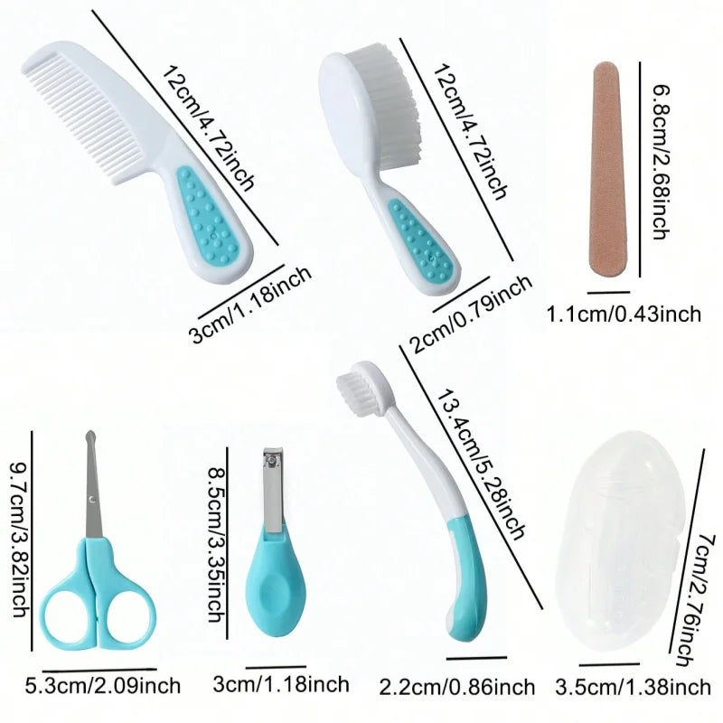 Baby Care Kit six-piece baby nasal inhaler Nail clipper brush file Comb scissors set daily cleaning and care accessories for Baby