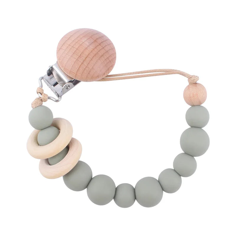 Baby Anti-drop Chain Pacifier Clips Silicone Beads Infant Nipple Appease Soother Chain Clips Dummy Holder Nipple Clip