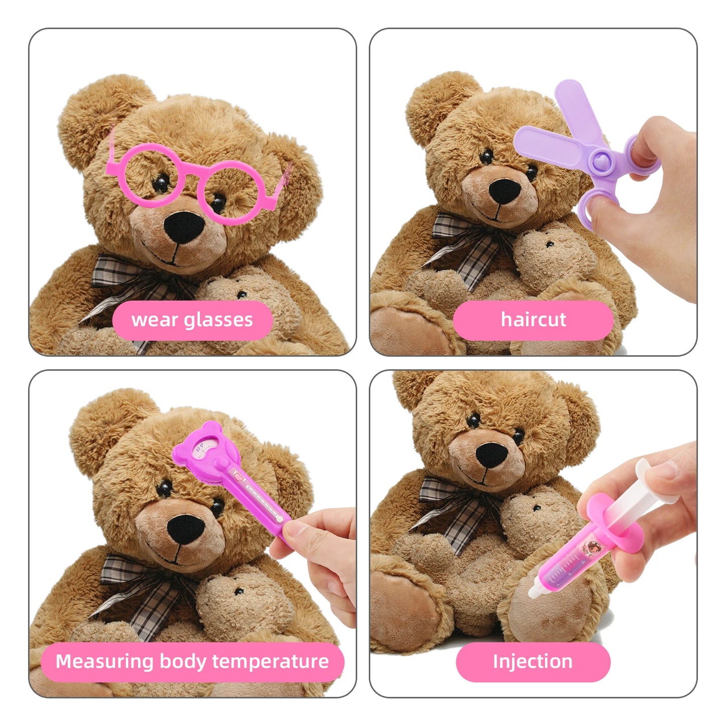 Children's doctor, playhouse toy, portable medicine box set, stethoscope, injection for girls and boys