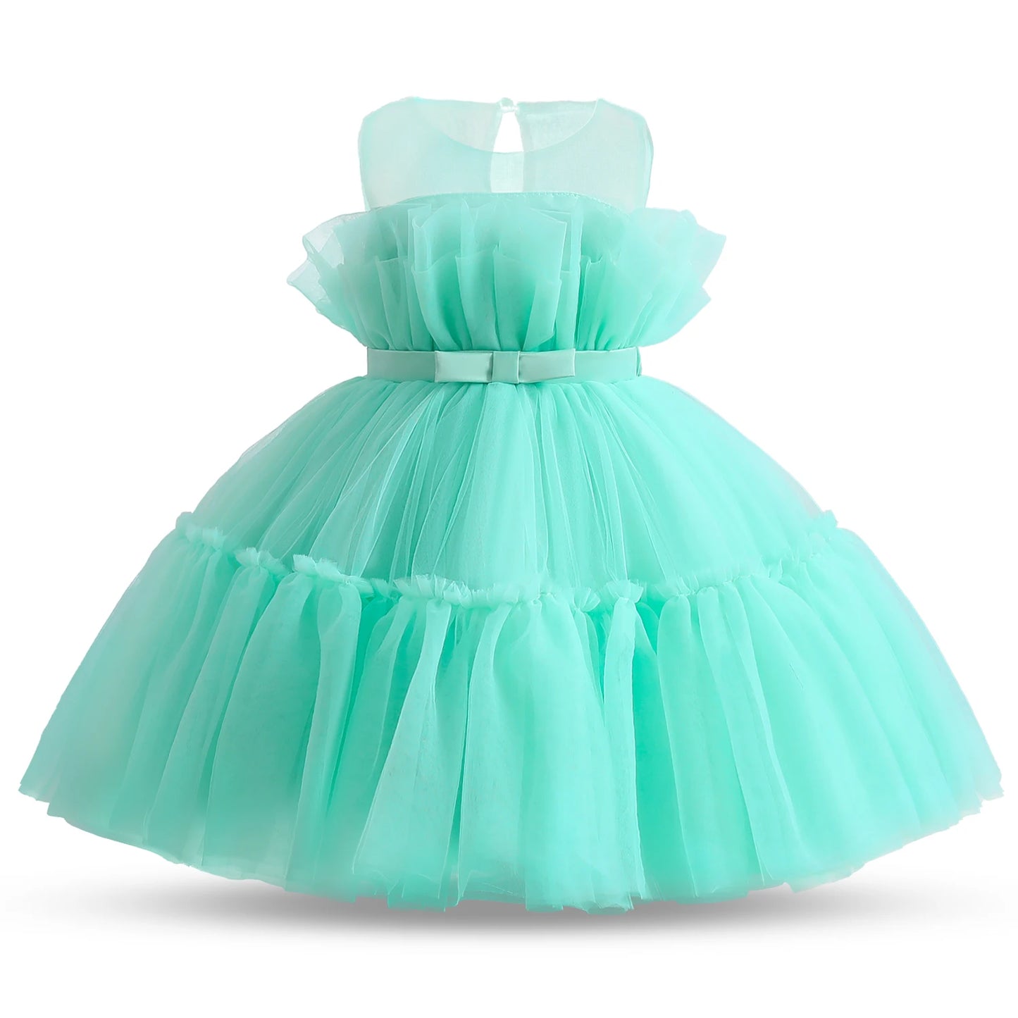 Toddler Baby Girls Lace Dresses Embroidery Elegant Christmas Princess Dresses for 1-5 Yrs Newborn Infant Outfits Green Christmas