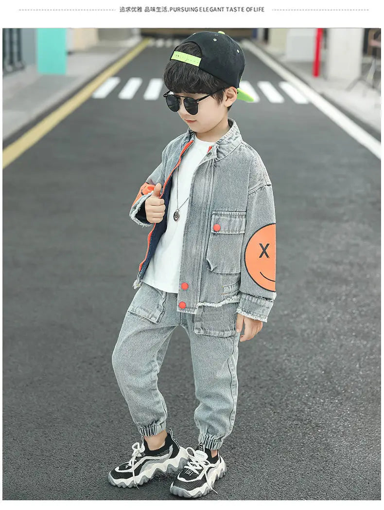Boys Clothing Set Children Clothing Sets Kids Clothes Boy Suits For Boys Clothes Spring  Autumn Kids  demin Tracksuit 3-13 years