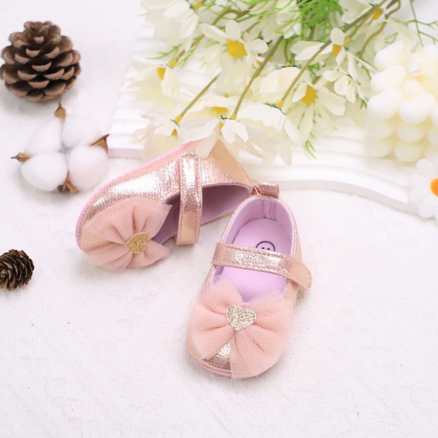 Baby Step Shoes Baby's First Pair of Toddler Shoes Baby Shoes Breathable Non-slip Girls Fashion Shoes Princess Lace Style
