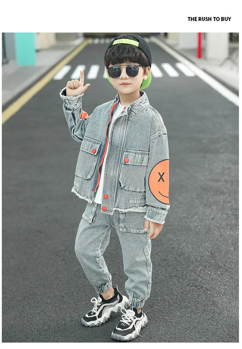 Boys Clothing Set Children Clothing Sets Kids Clothes Boy Suits For Boys Clothes Spring  Autumn Kids  demin Tracksuit 3-13 years