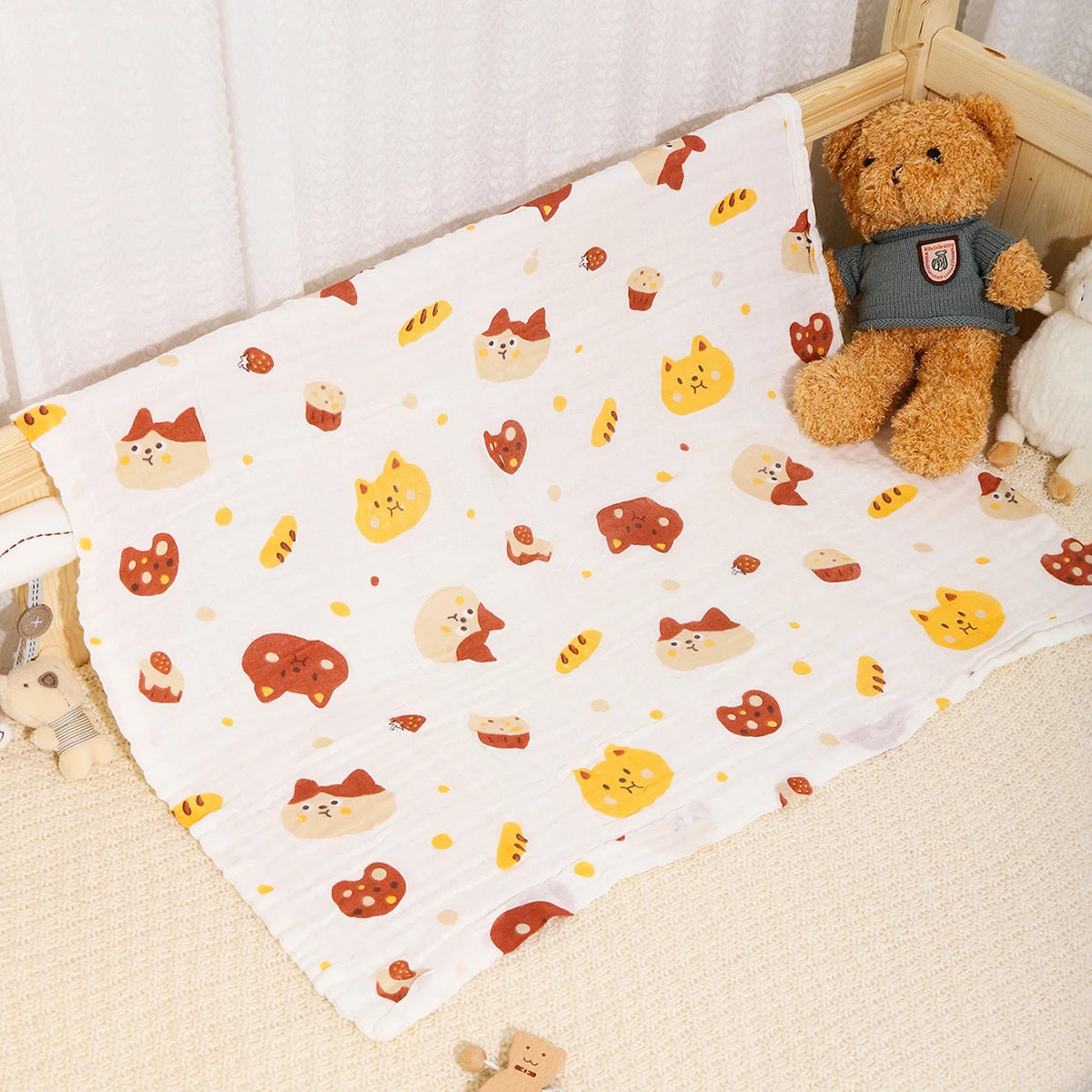 Cotton Baby Bath Towel Boys Girls Towel Blanket For Newborn Baby Bathrobe 4 Layers Gauze Washcloth Infant Swaddle