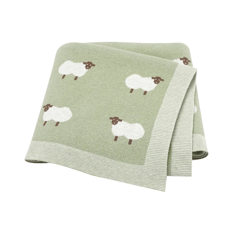 Baby Cotton Blankets Knitted Newborn Boys Girls Stroller Nursery Swaddle Wrap Cuddle Quilts 90*70cm Infant Toddler Receiving Mat