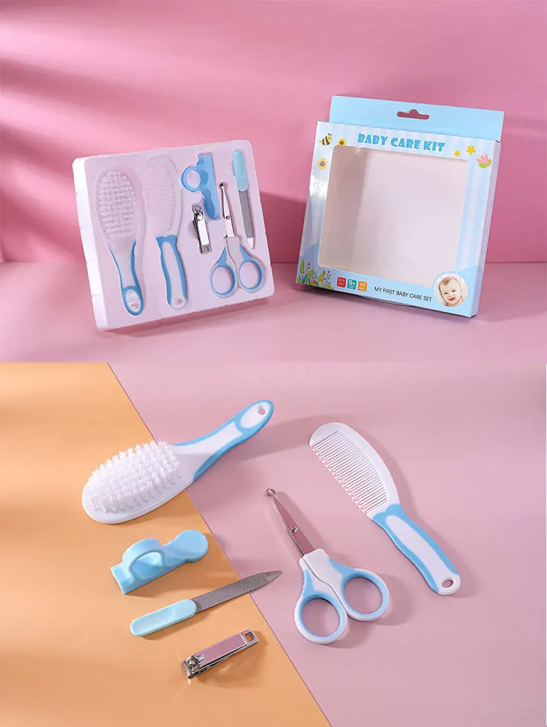 Baby Care and Cleaning 6-piece Nail Clipper Combination Set baby Safety Comb Brush Gift Box Wholesale New Born Baby Essentials