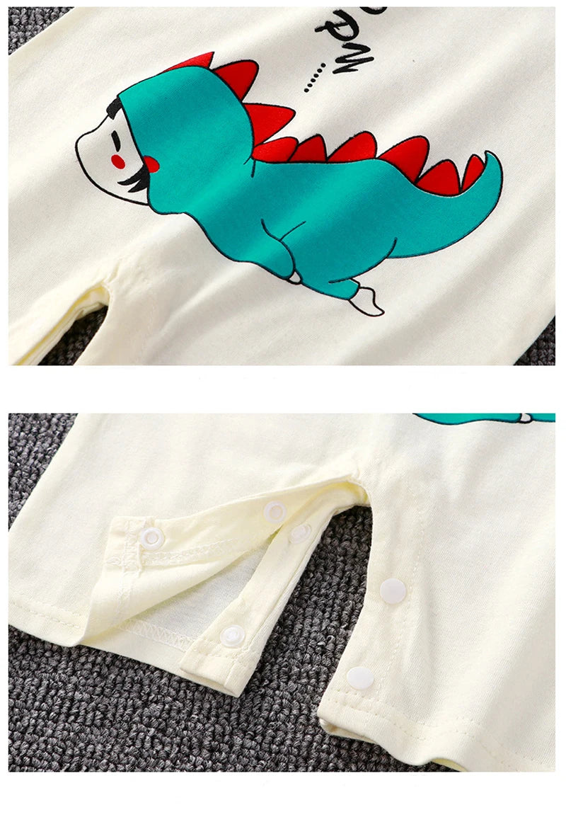 Baby Short Sleeve Rompers Infant Boys Girls Cartoon Cotton Jumpsuit