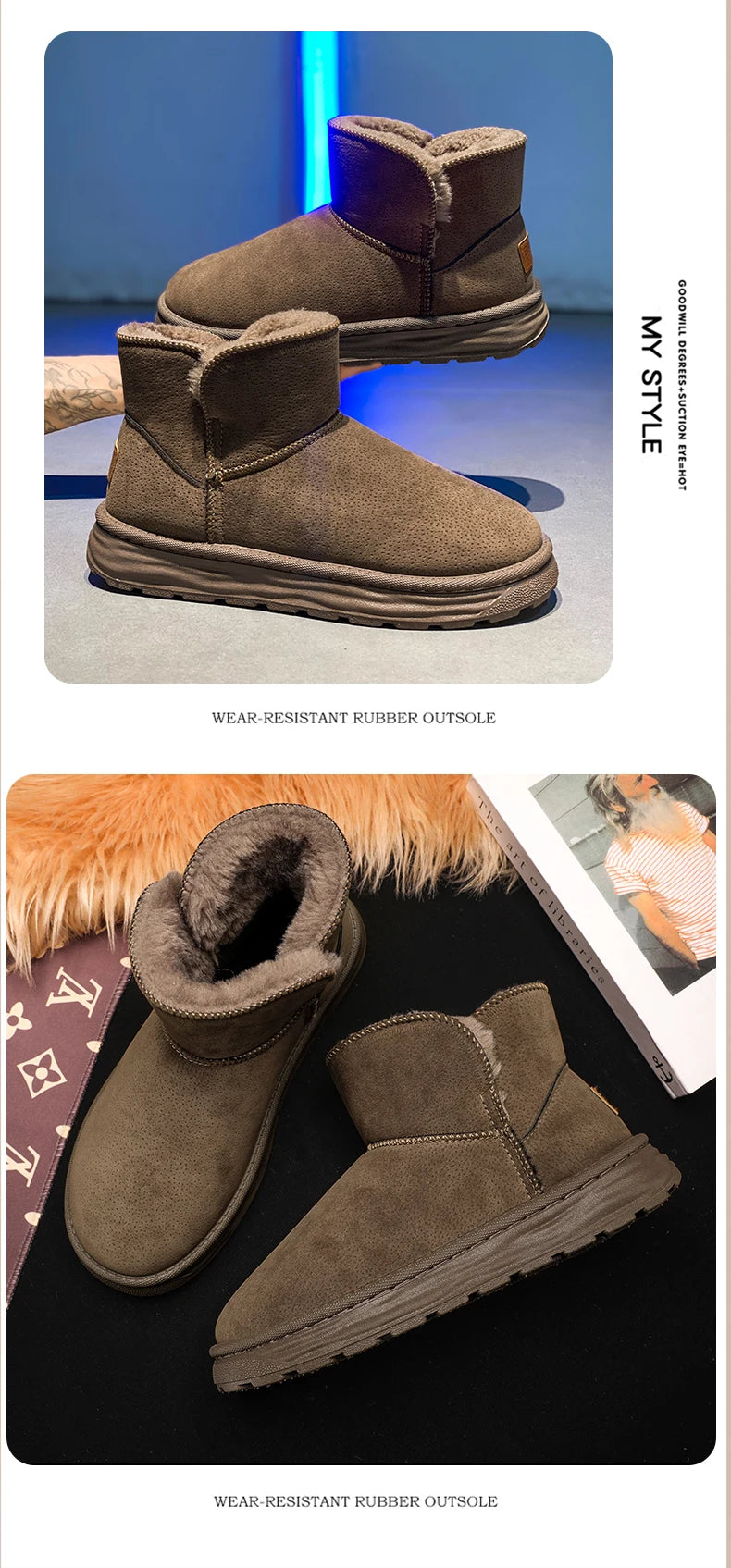 Shoes Fur Warm Casual Outdoor Luxury Loafers Boots Tennis