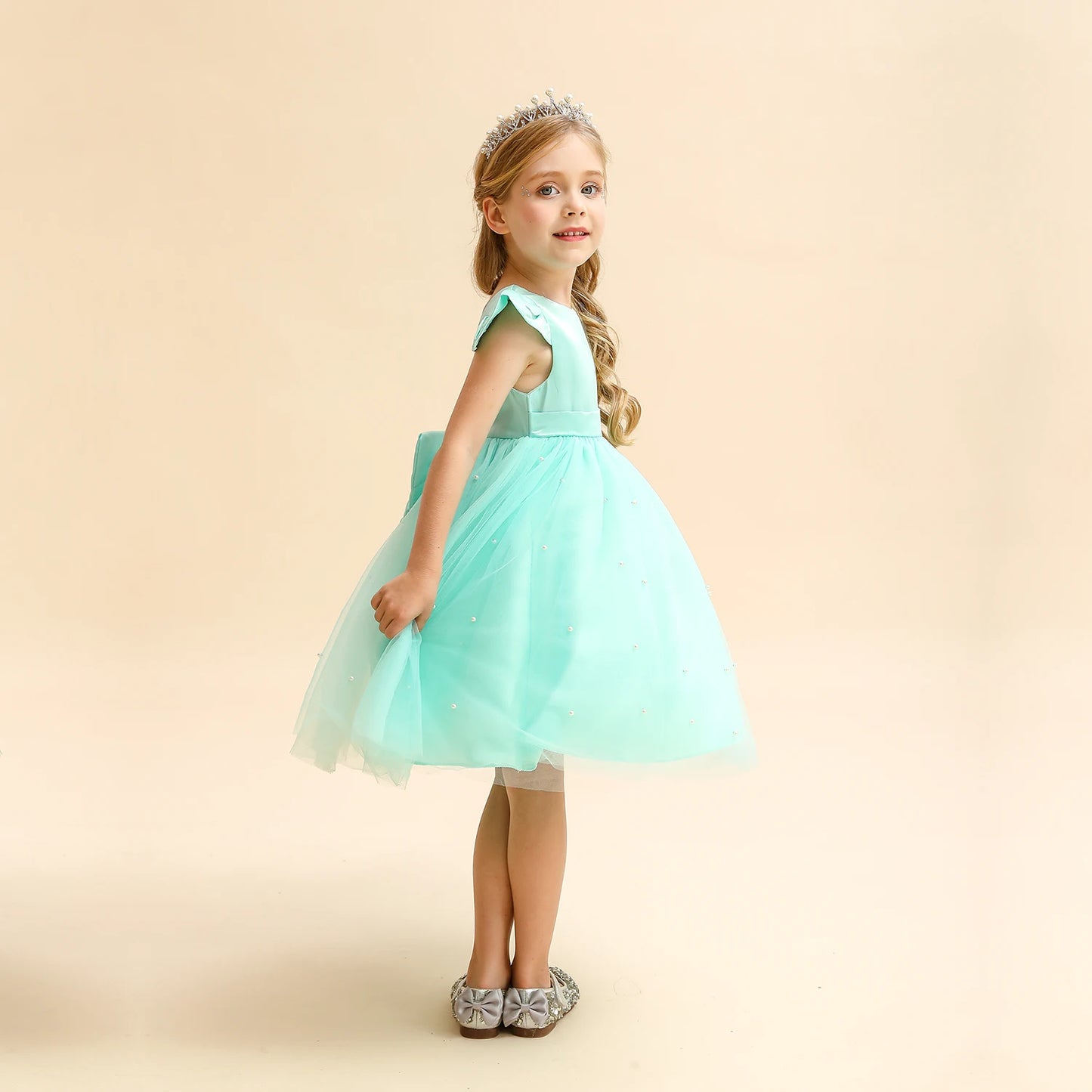 Toddler Baby Girls Lace Dresses Embroidery Elegant Christmas Princess Dresses for 1-5 Yrs Newborn Infant Outfits Green Christmas