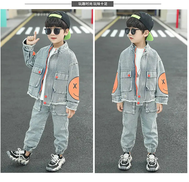 Boys Clothing Set Children Clothing Sets Kids Clothes Boy Suits For Boys Clothes Spring  Autumn Kids  demin Tracksuit 3-13 years