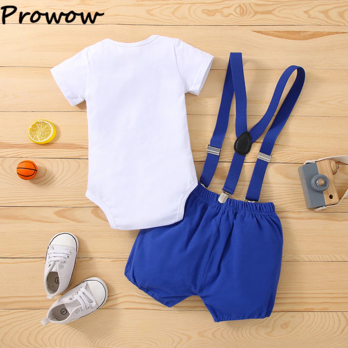 Baby Boys  Outfits Sets Balloon Lette  Bodysuit and Y-back Suspender Shorts  Baby Clothes