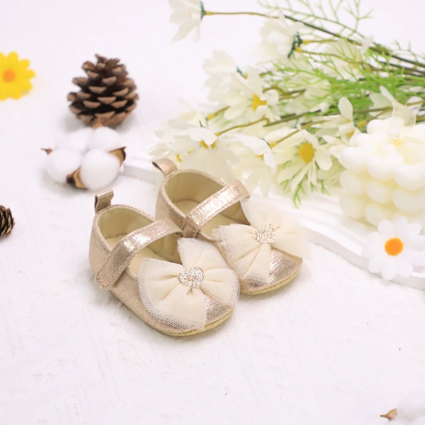 Baby Step Shoes Baby's First Pair of Toddler Shoes Baby Shoes Breathable Non-slip Girls Fashion Shoes Princess Lace Style