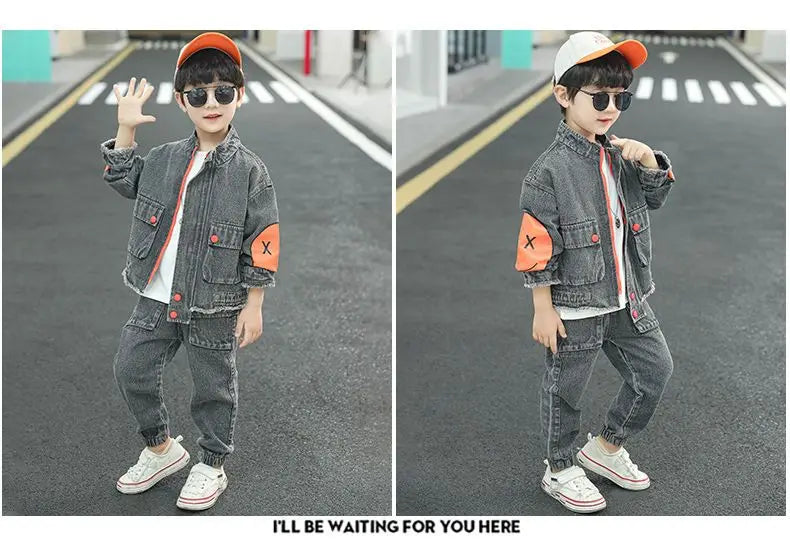 Boys Clothing Set Children Clothing Sets Kids Clothes Boy Suits For Boys Clothes Spring  Autumn Kids  demin Tracksuit 3-13 years