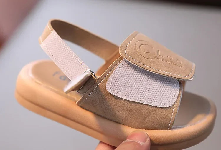 Sandals for Boys Fashion Summer Shoes 1-3-6 Years Girls Open Toe Matte Pu Leather Shoes Sandals Children Slippers