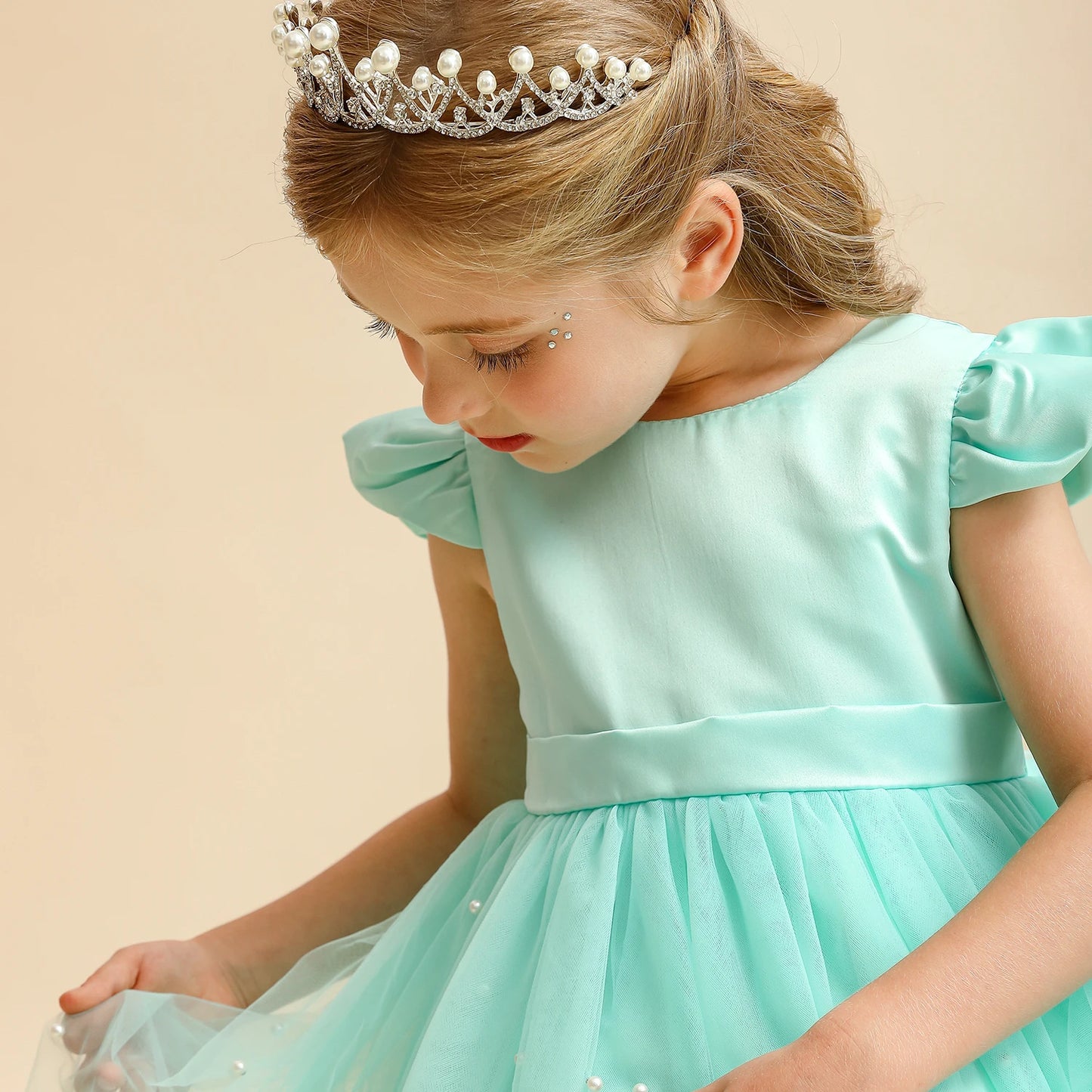 Toddler Baby Girls Lace Dresses Embroidery Elegant Christmas Princess Dresses for 1-5 Yrs Newborn Infant Outfits Green Christmas