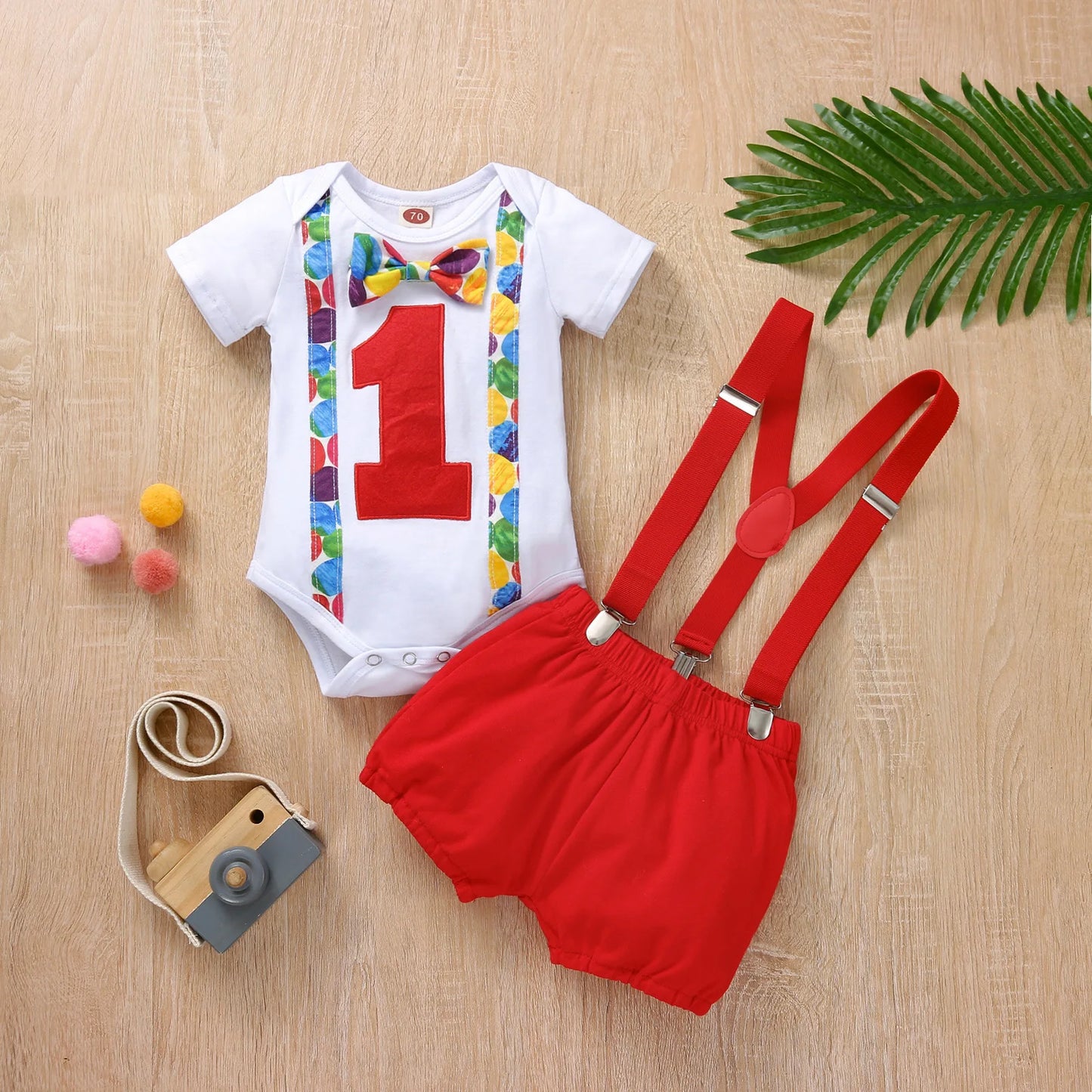 Baby Boys  Outfits Sets Balloon Lette  Bodysuit and Y-back Suspender Shorts  Baby Clothes