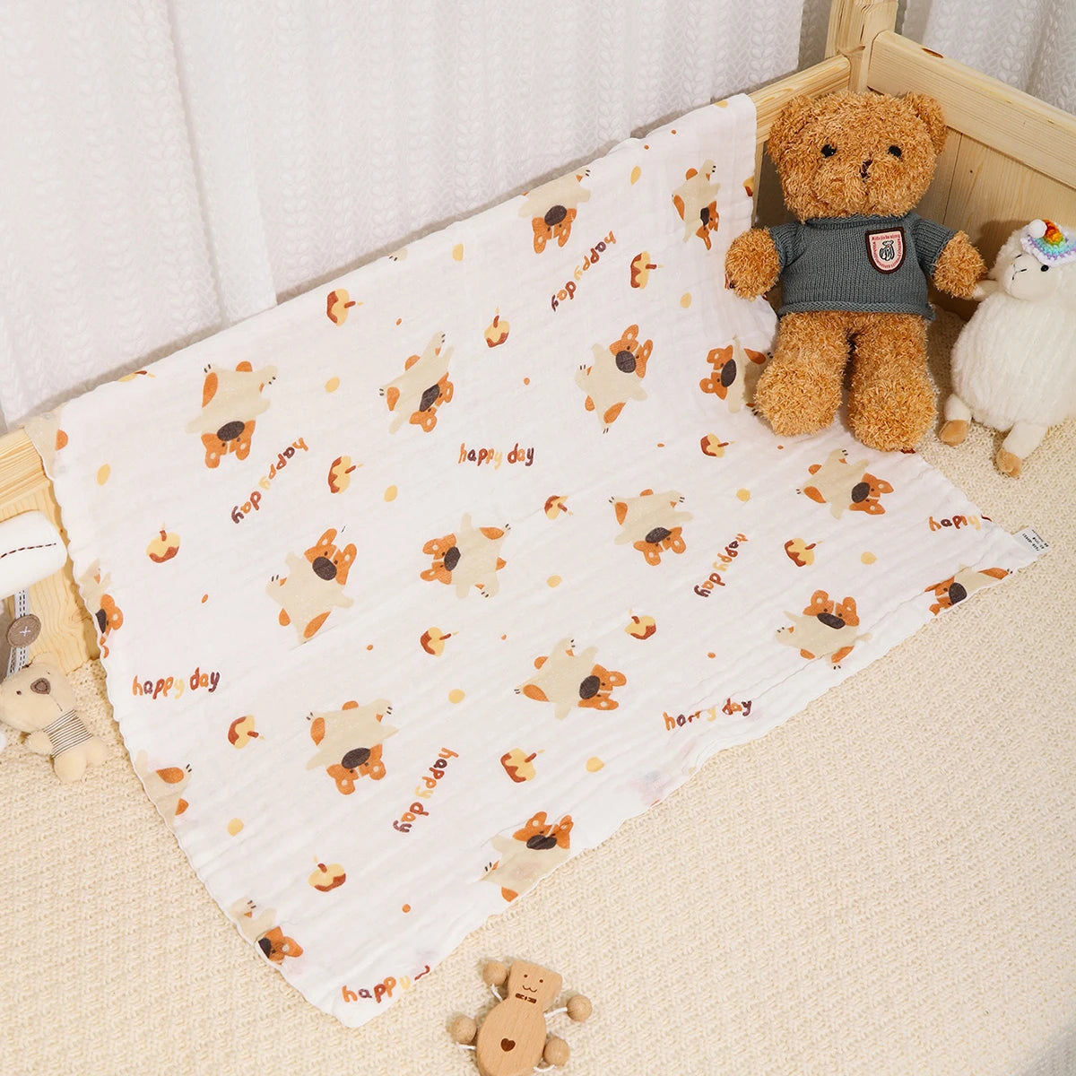 Cotton Baby Bath Towel Boys Girls Towel Blanket For Newborn Baby Bathrobe 4 Layers Gauze Washcloth Infant Swaddle