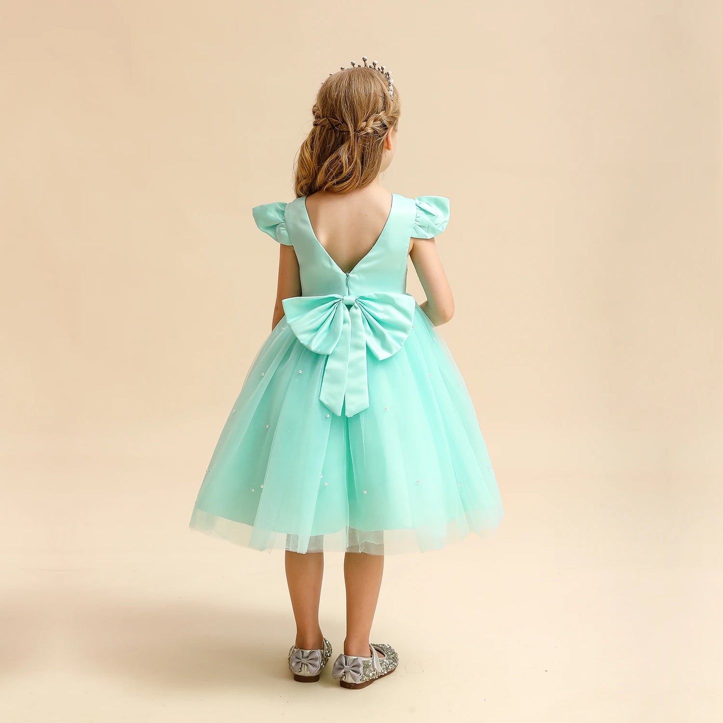 Toddler Baby Girls Lace Dresses Embroidery Elegant Christmas Princess Dresses for 1-5 Yrs Newborn Infant Outfits Green Christmas