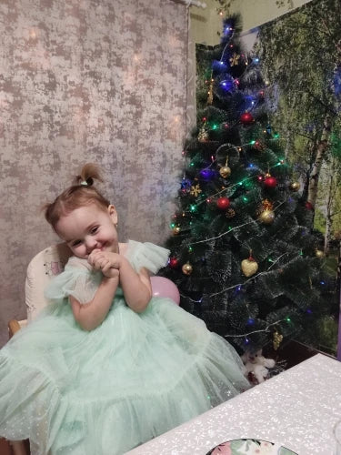 Toddler Baby Girls Lace Dresses Embroidery Elegant Christmas Princess Dresses for 1-5 Yrs Newborn Infant Outfits Green Christmas
