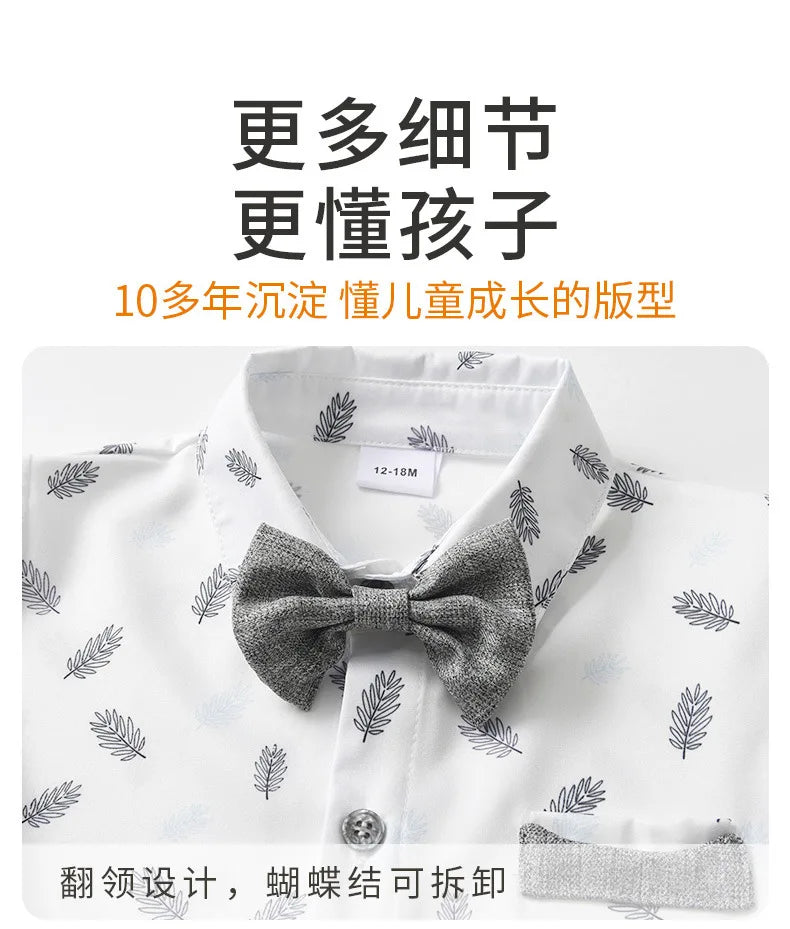Boys Spring Autumn Clothes Children's Clothes Baby Overalls Small Suit 2-Piece Boy Suits New Born Infant Outfit Set Tops Pants