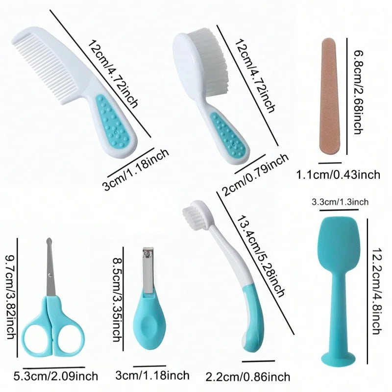 Baby Care Kit six-piece baby nasal inhaler Nail clipper brush file Comb scissors set daily cleaning and care accessories for Baby