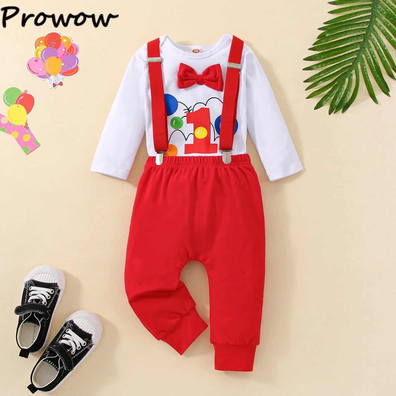 Baby Boys  Outfits Sets Balloon Lette  Bodysuit and Y-back Suspender Shorts  Baby Clothes