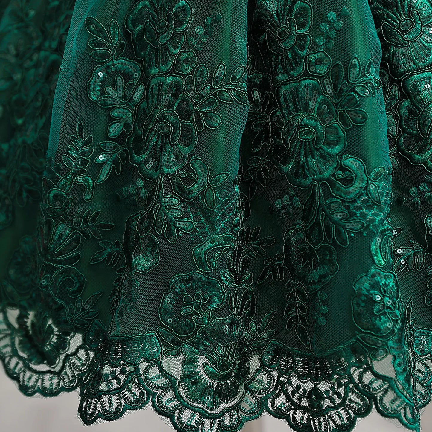 Toddler Baby Girls Lace Dresses Embroidery Elegant Christmas Princess Dresses for 1-5 Yrs Newborn Infant Outfits Green Christmas