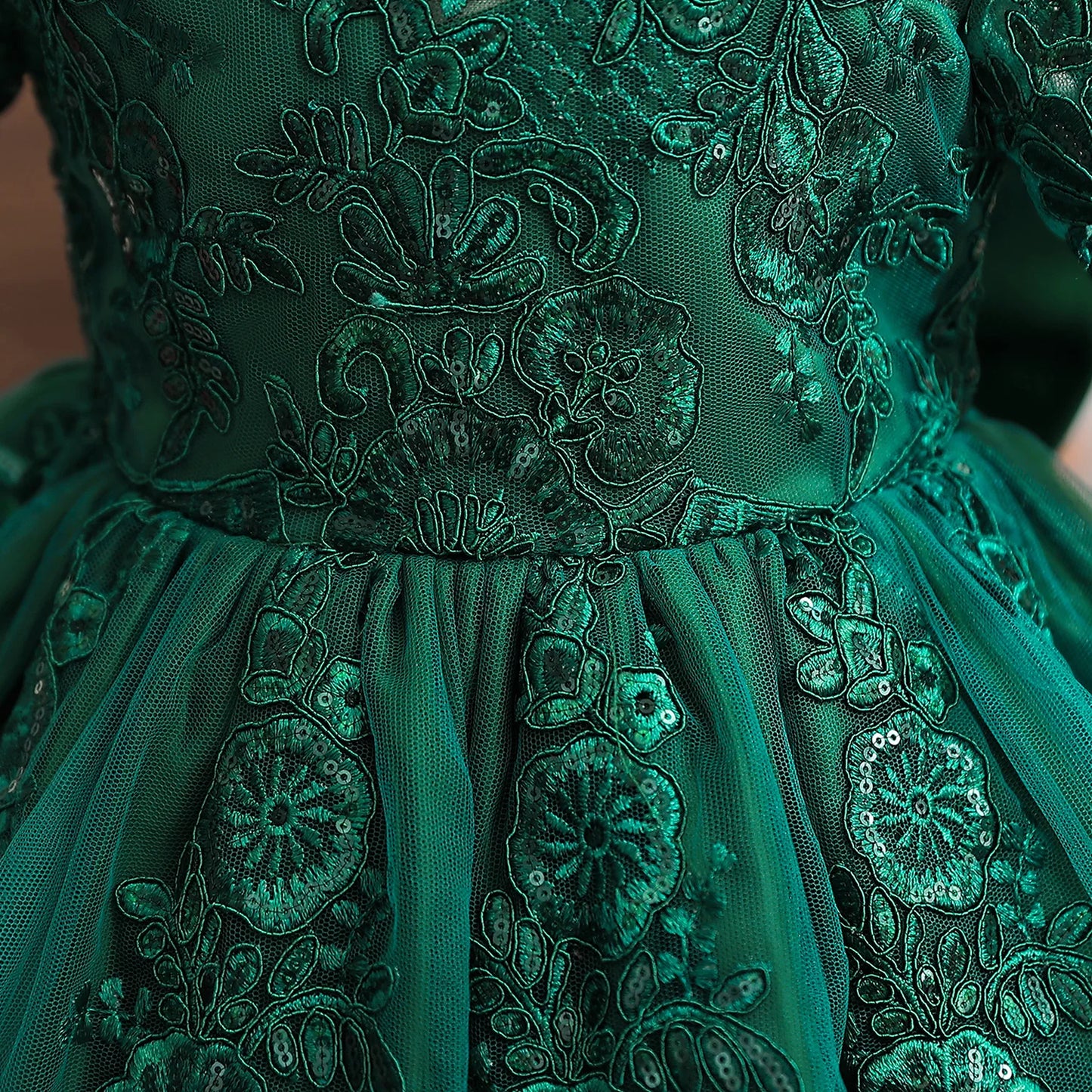 Toddler Baby Girls Lace Dresses Embroidery Elegant Christmas Princess Dresses for 1-5 Yrs Newborn Infant Outfits Green Christmas