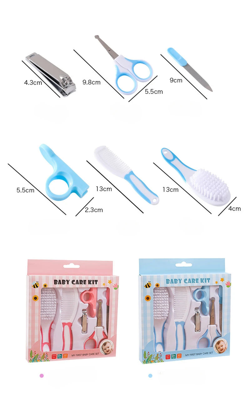 Baby Care and Cleaning 6-piece Nail Clipper Combination Set baby Safety Comb Brush Gift Box Wholesale New Born Baby Essentials