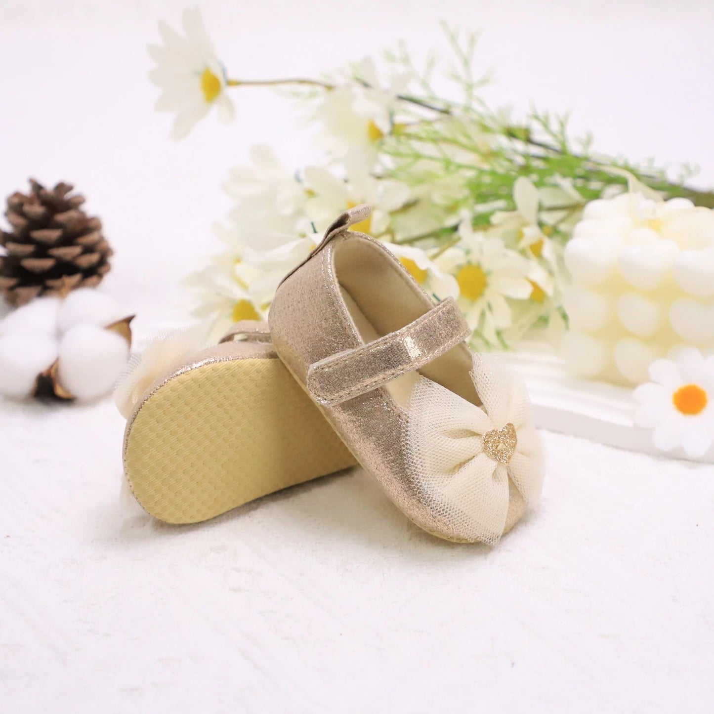 Baby Step Shoes Baby's First Pair of Toddler Shoes Baby Shoes Breathable Non-slip Girls Fashion Shoes Princess Lace Style