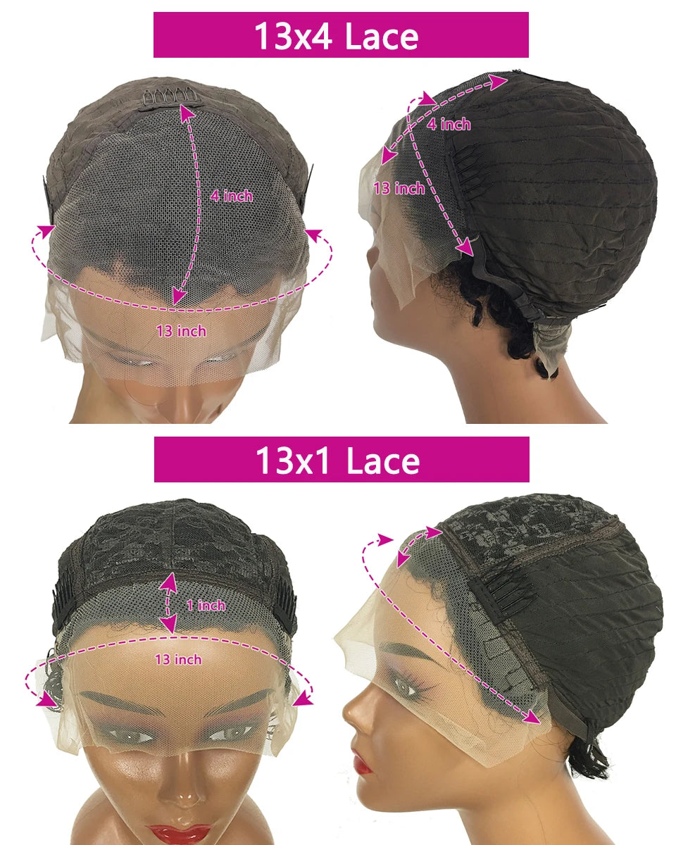 Pixie Curls 100% Human Hair Pixie Cut 13x4 Lace Frontal Wigs